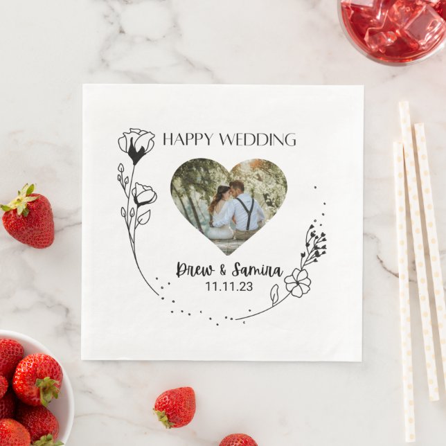 Happy Wedding Paper Napkin Serviette (Beispiel)