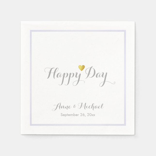 Happy Wedding Reception Party Serviette (Vorderseite)