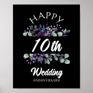 HAPPY WEDING ANNIVERSARY BLOSSOM COUPLE GIFT POSTER