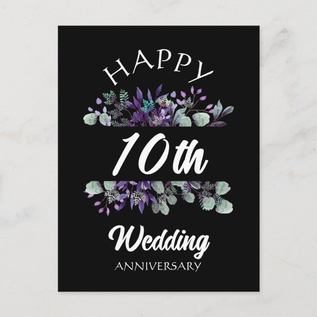 HAPPY WEDING ANNIVERSARY BLOSSOM COUPLE GIFT POSTKARTE (Vorderseite)