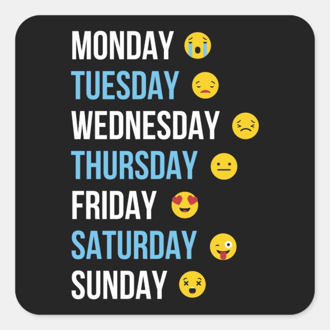 Happy Weekend Funny Zitat Quadratischer Aufkleber (Vorderseite)