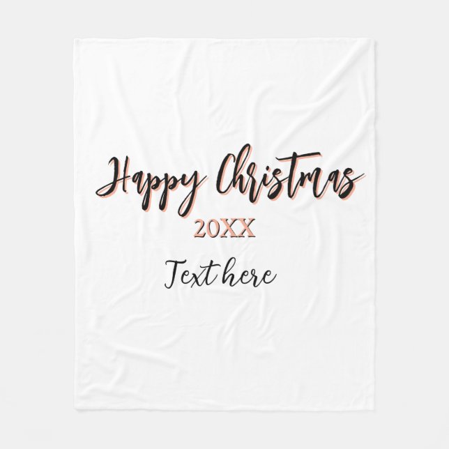 Happy Weihnachts pfirsichfarben Jahr Details Holi Fleecedecke (Vorderseite)