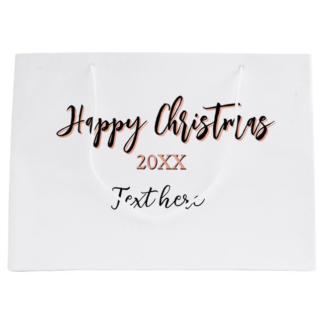 Happy Weihnachts pfirsichfarben Jahr Details Holi Große Geschenktüte (Vorderseite)