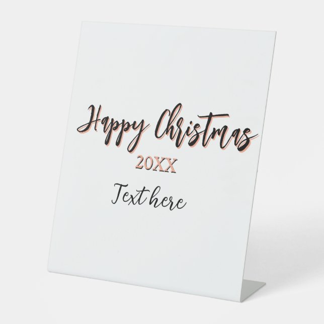 Happy Weihnachts pfirsichfarben Jahr Details Holi Sockelschild (Vorderseite)