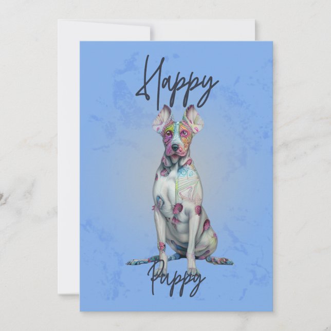 Happy Welpe - Hundebesitzer Design - Puppies Lover Dankeskarte (Vorderseite)