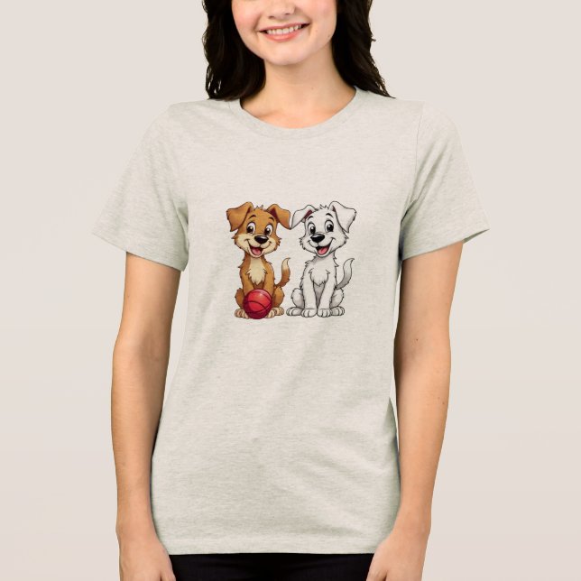 Happy Welpe Tri-Blend Shirt (Vorderseite)