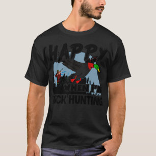 Happy Wenn Ente Jagd Tier schwarz Labor T-Shirt