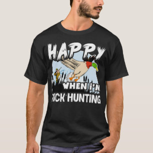 Happy Wenn Enten Jagd tierischer Bulldog T-Shirt