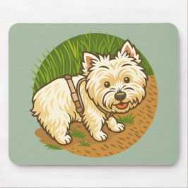 Happy Westie on Nature Trail Mousepad