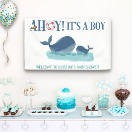 Happy Whale Ahoy Es ist eine Baby-Dusche Banner