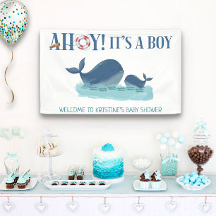 Happy Whale Ahoy Es ist eine Baby-Dusche Banner