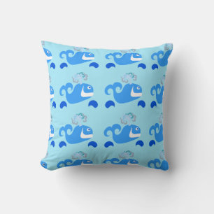 Happy Whale Fun Cartoon Ocean Animal Muster Kissen