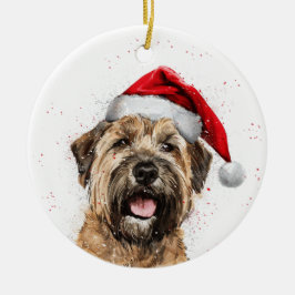 Happy Wheaten Terrier Dog Christmas Personalized Keramik Ornament