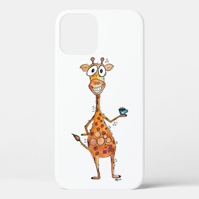 Happy Whimsical Giraffe Drink Kaffee Case-Mate iPhone Hülle (Rückseite)