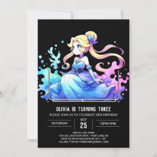 Happy Whimsical Princess Birthday Einladung