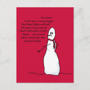 Happy White Christmas von Sarcastic Snowman Feiertagspostkarte