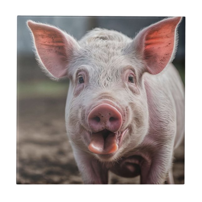 Happy White Pig Tongue Poke, Fliese (Vorderseite)