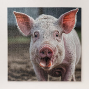 Happy White Pig Tongue Poke, Puzzle