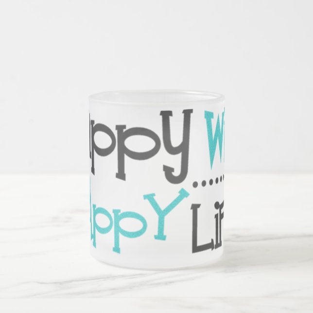 Happy Wife, happy Life-Tasse Mattglastasse (Mittel)