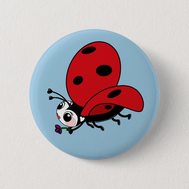 Happy Wings Ladybug Button (Vorderseite)