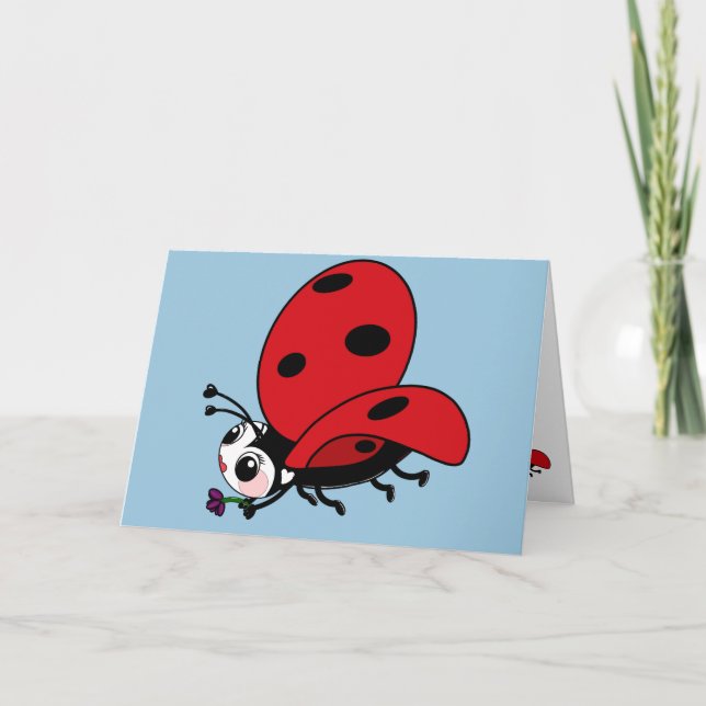 Happy Wings Ladybug  Karte (Vorderseite)