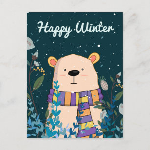 Happy Winter Bear Postkarte