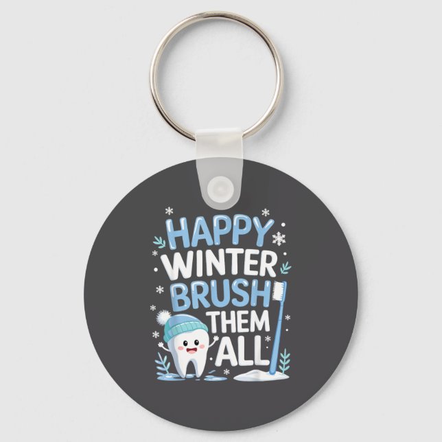Happy Winter Bruhem All Teeth Dental Dentist Chris Schlüsselanhänger (Vorderseite)