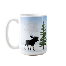 Happy Winter Holidays Elche und Schneeflocke