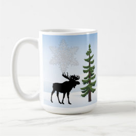 Happy Winter Holidays Elche und Schneeflocke Kaffeetasse