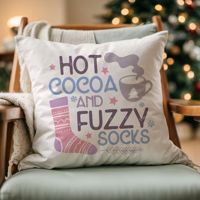 Happy Winter Hot Kakao und Fuzzy Socks Kissen (Von Creator hochgeladen)