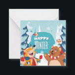 Happy Winter Mitteilungskarte<br><div class="desc">Niedliche Winterpostkarte</div>