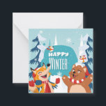 Happy Winter Mitteilungskarte<br><div class="desc">Niedliche Winterpostkarte</div>