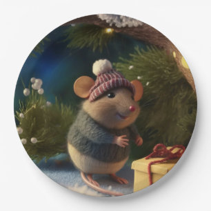 Happy Winter Mouse mit aktuellen Paper Tellern Pappteller