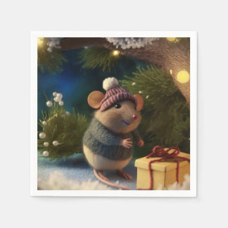Happy Winter Mouse mit aktuellen Paper Tellern Serviette