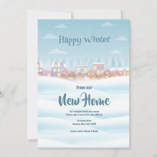 Happy Winter New Zuhause Ankündigung