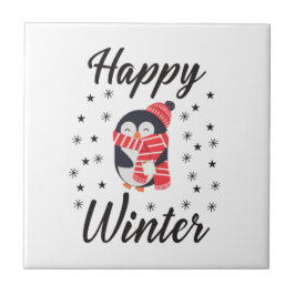Happy Winter, Niedlicher Pinguin Fliese