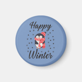 Happy Winter, Niedlicher Pinguin Magnet