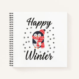 Happy Winter, Niedlicher Pinguin Notizbuch