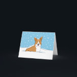 Happy Winter Snow Corgi | Niedliche Weihnachtszeit Feiertagskarte<br><div class="desc">Niedliche Illustration eines glücklichen Corgi im Winterschnee. Der Innentext lautet: "Habe coole Weihnachten." Dieser Text kann mit Ihrem eigenen Gruß personalisiert werden. Eine perfekte Pembroke Welsh Corgi Urlaubskarte für Begleiter-Services, um Kunden, Freunden und Kunden zu individualisieren und zu schicken. Ideal für Tierärzte, Haustiere und Hundeschuhwanderer. Eine lustige Corgi Weihnachtskarte für...</div>