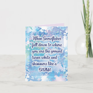 Happy Winter - Snowflake Poem Karte