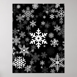Happy Winter Snowflakes Pattern für alle Poster