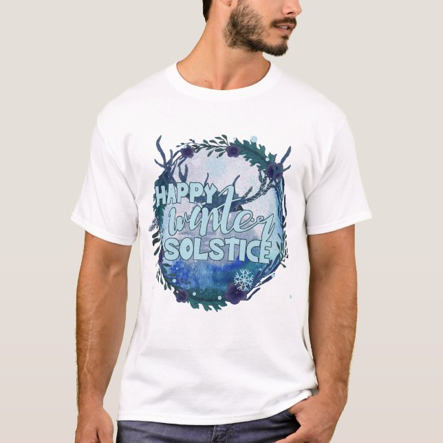 Happy Winter Solstice - Feiern Sie die Jahreszeit T-Shirt (Vorderseite)
