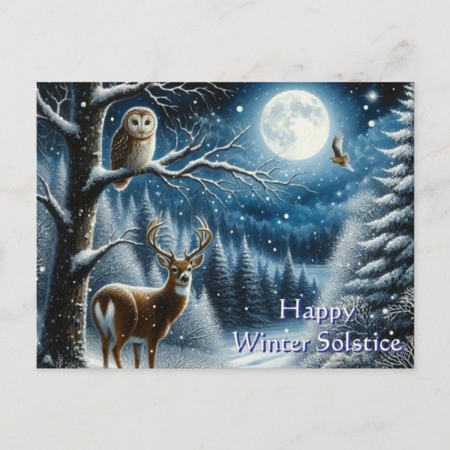 Happy Winter Solstice Gruß Postkarte (Vorderseite)