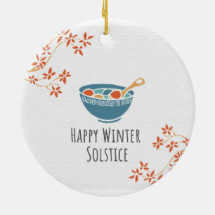 Happy Winter Solstice Keramik Ornament