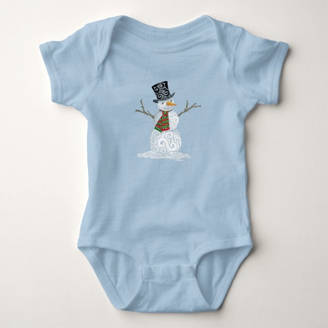 Happy Wirbel Snowman Baby Strampler (Vorderseite)