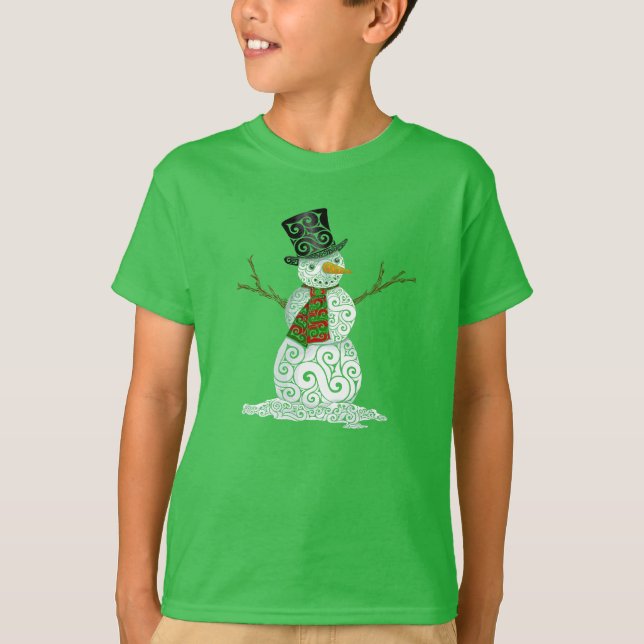 Happy Wirbel Snowman T-Shirt (Vorderseite)