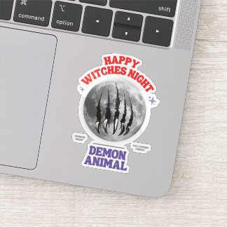 happy witches night demon animal aufkleber