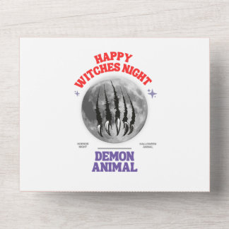 happy witches night demon animal birthday card all in one einladung