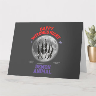 happy witches night demon animal karte