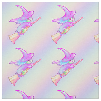 Happy Witz auf Broomstick Gezeichnet Stoff